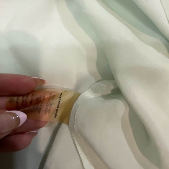 T Alexander Wang Silk Light Green Button-Down Shirt - Picture 4 of 7